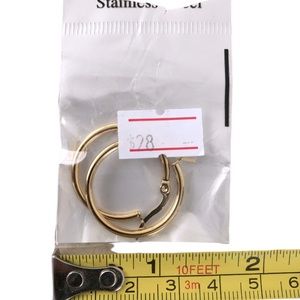 Goldtone Stainless Steel Hoop Earrings